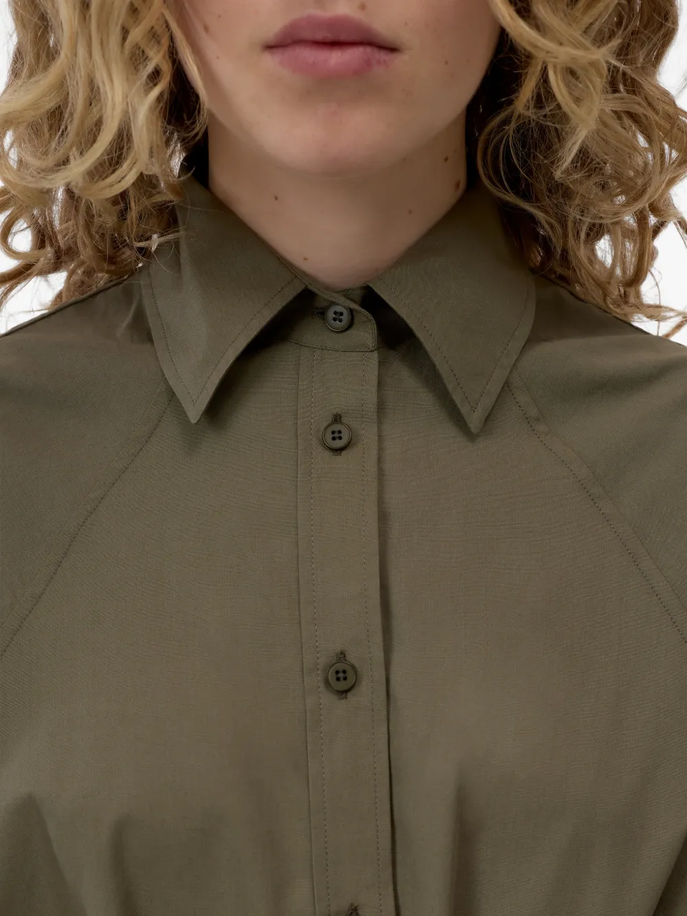 Closed Midi-jurk met ceintuur Groen