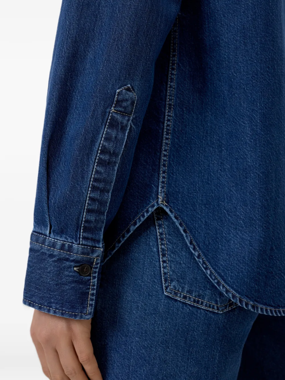 Closed western-style long-sleeve denim shirt Blauw