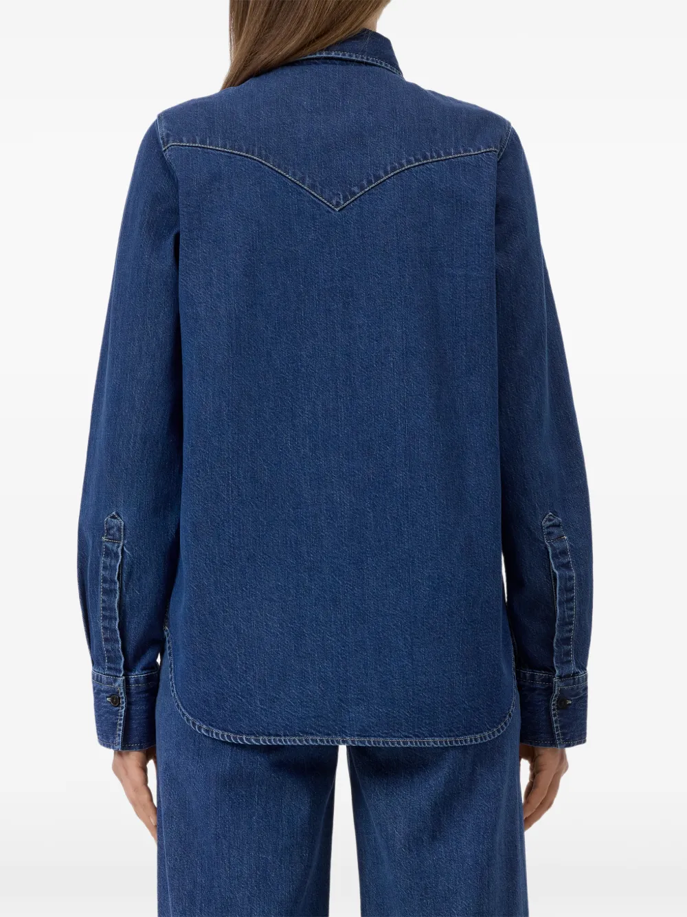 Closed western-style long-sleeve denim shirt Blauw
