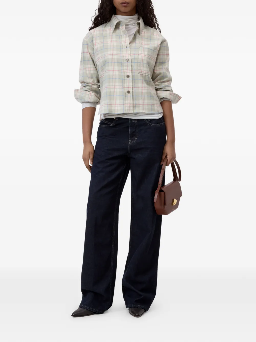 Closed Geruite blouse Groen