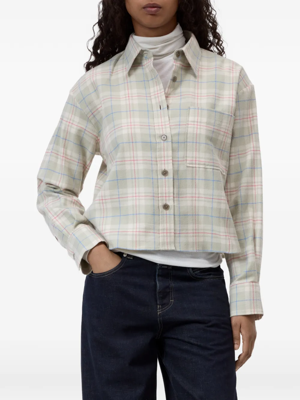 Closed Geruite blouse Groen