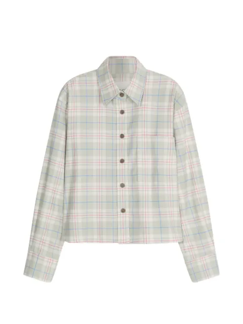 Closed check-print oversized shirt