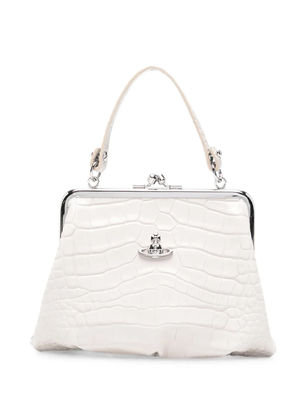 Vivienne Westwood Granny Frame croc-effect tote bag - Bianco