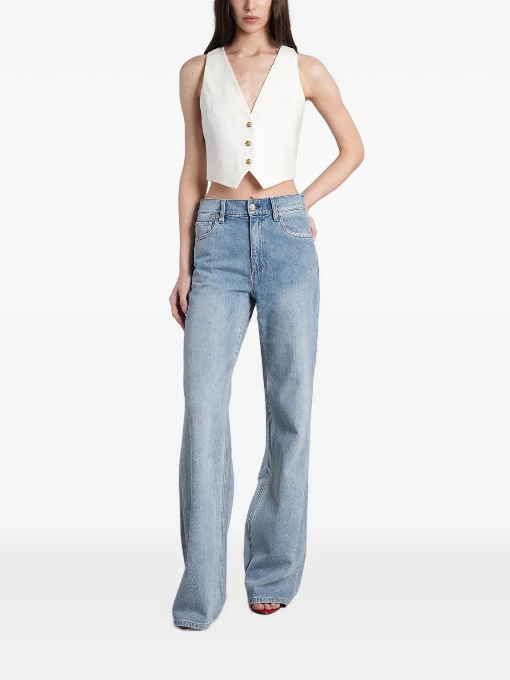 alice + olivia Donna button-up vest - Weiß