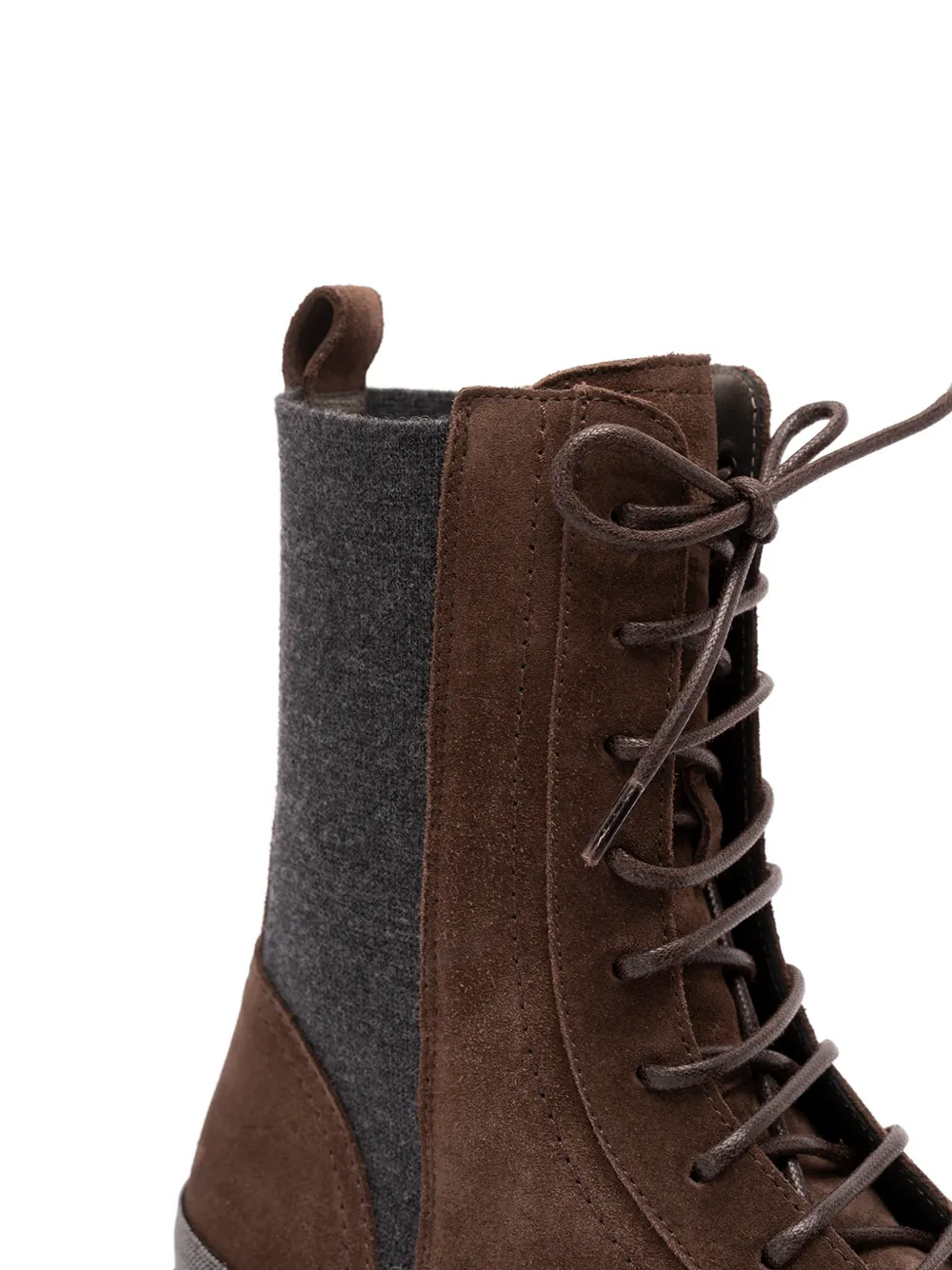 Brunello Cucinelli lace-up leather ankle boots Bruin