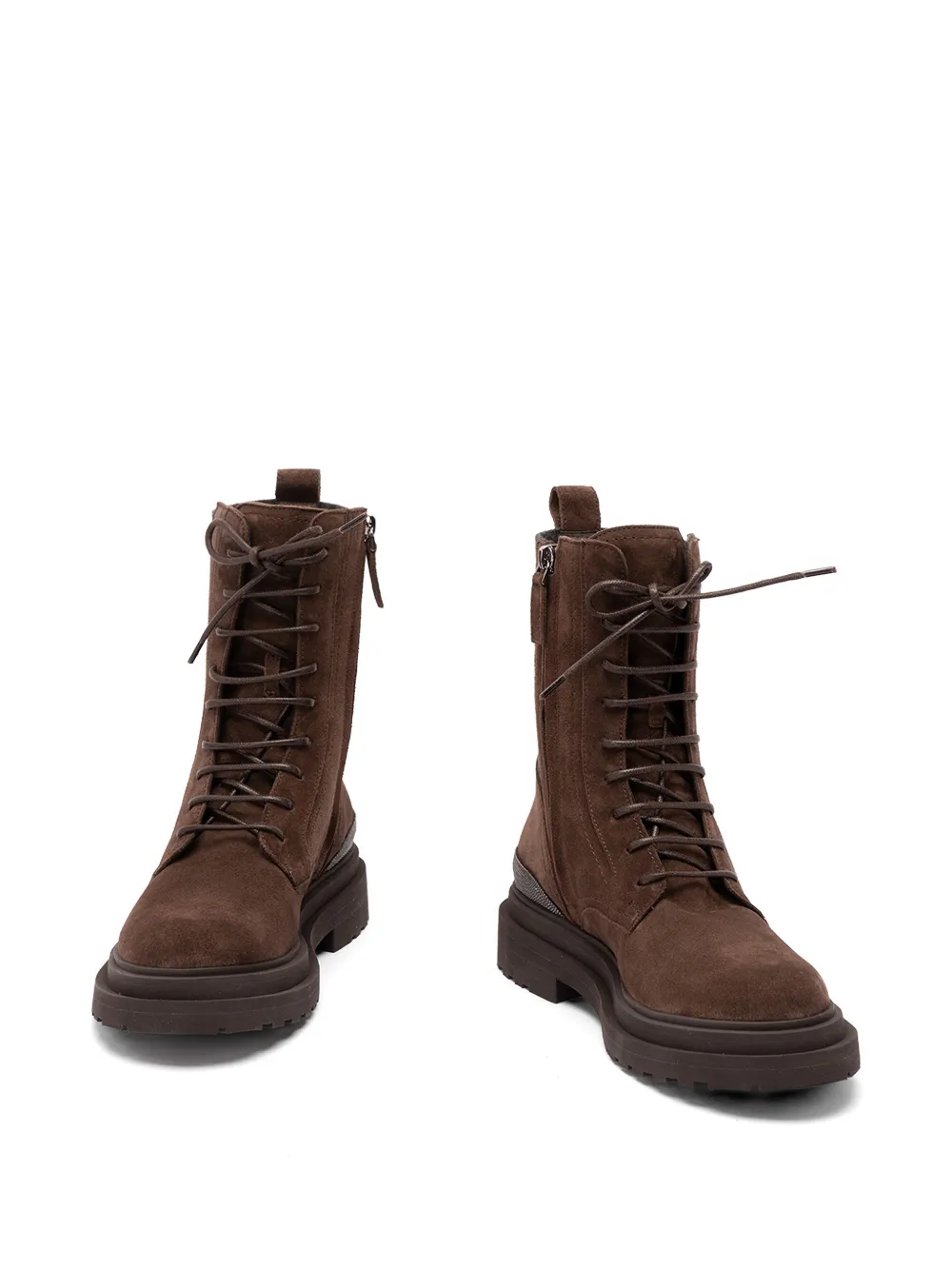 Brunello Cucinelli lace-up leather ankle boots Bruin