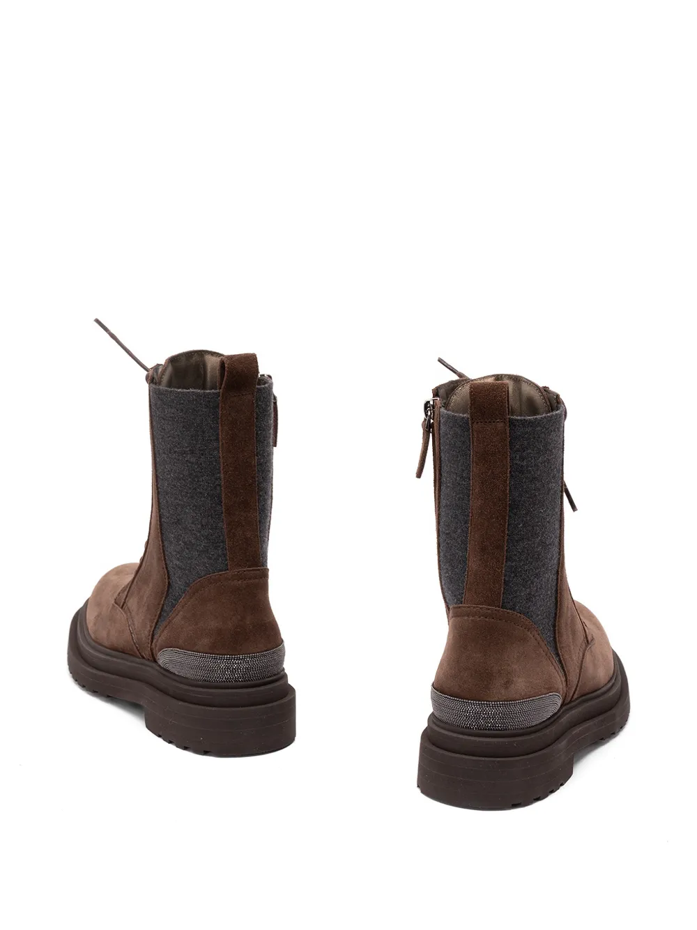 Brunello Cucinelli lace-up leather ankle boots Bruin