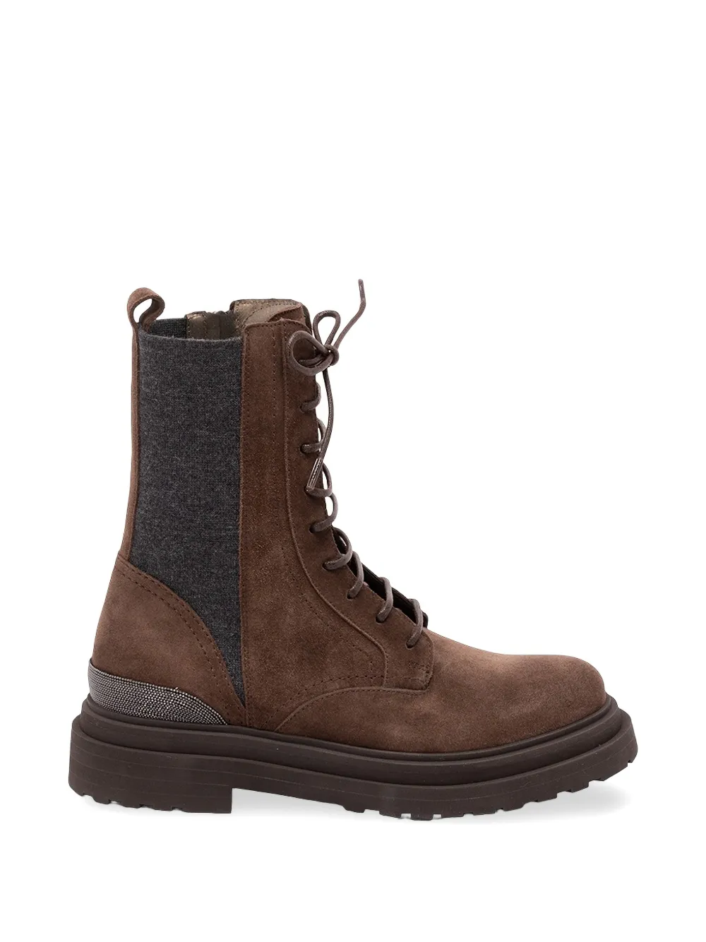Brunello Cucinelli lace-up leather ankle boots Bruin