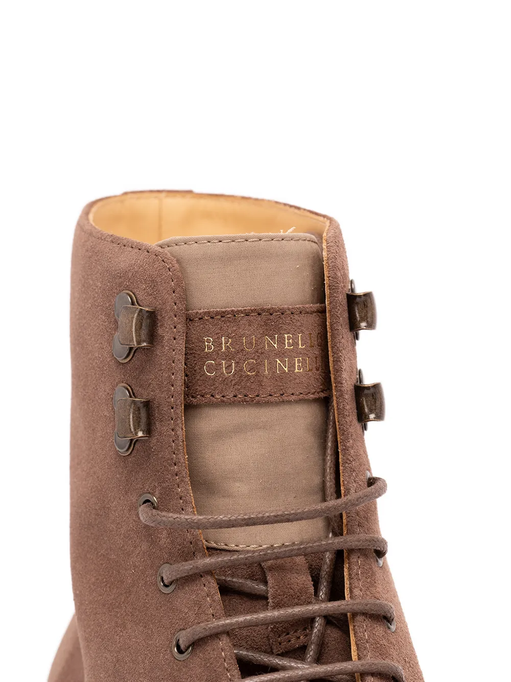 Brunello Cucinelli lace-up suede boots Bruin