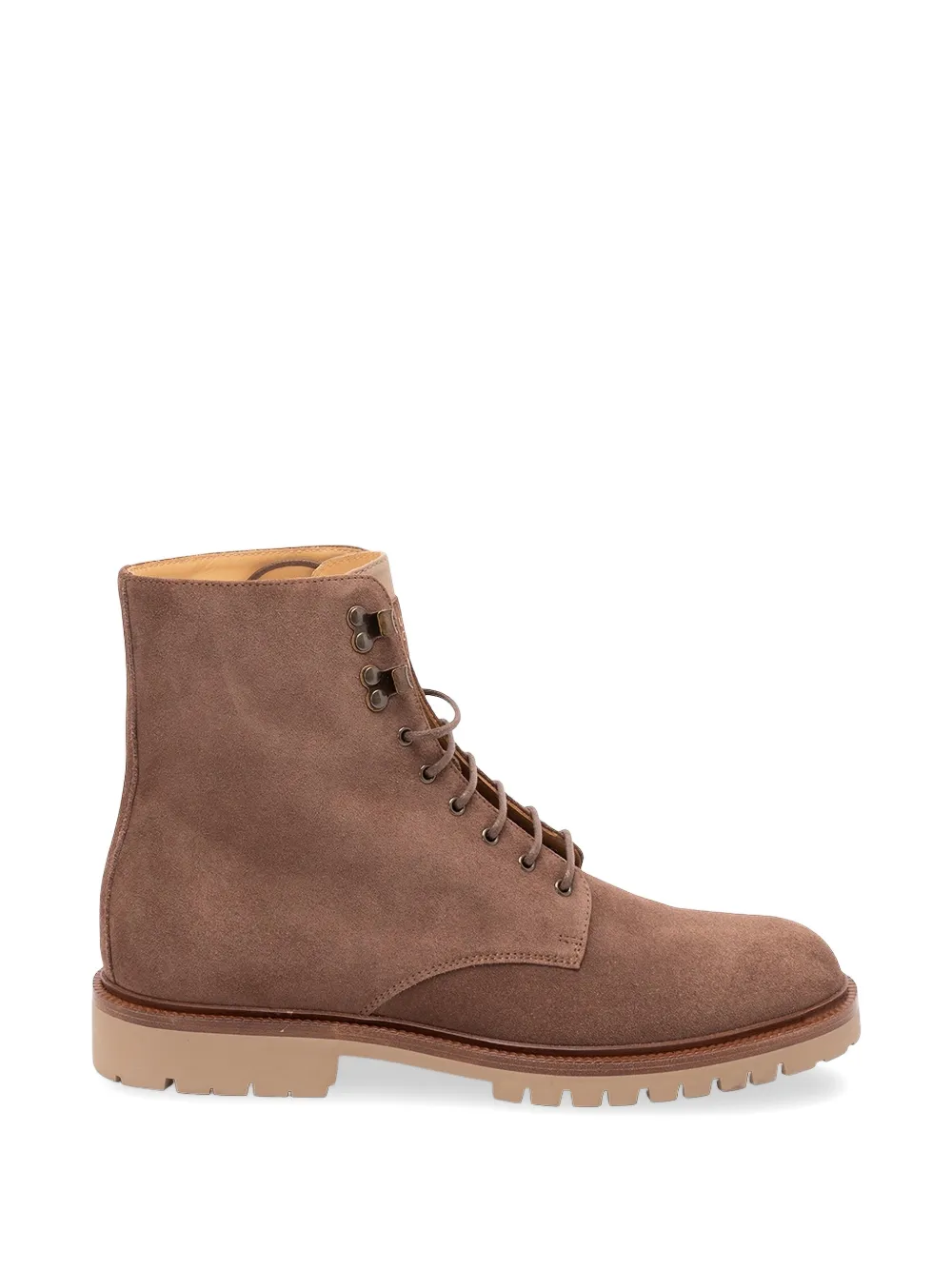 Brunello Cucinelli Lace-up Suede Boots In Brown