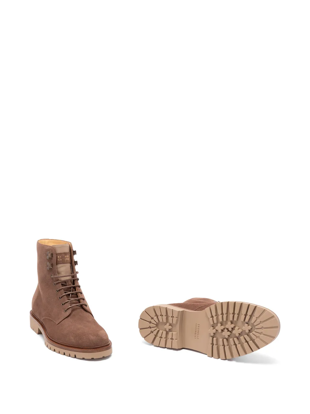 Brunello Cucinelli lace-up suede boots Bruin
