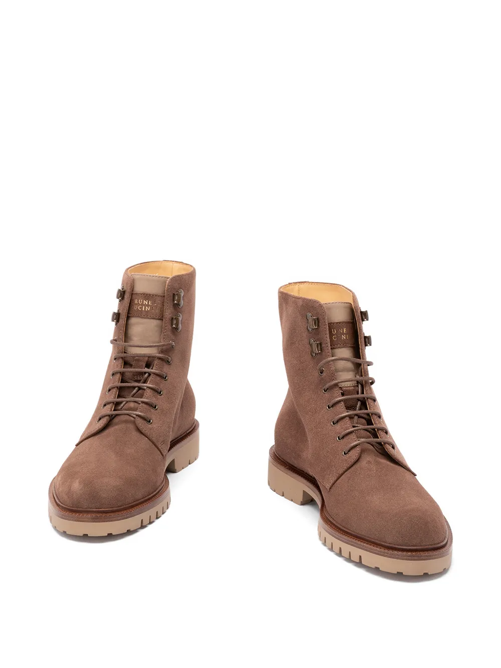 Brunello Cucinelli lace-up suede boots Bruin