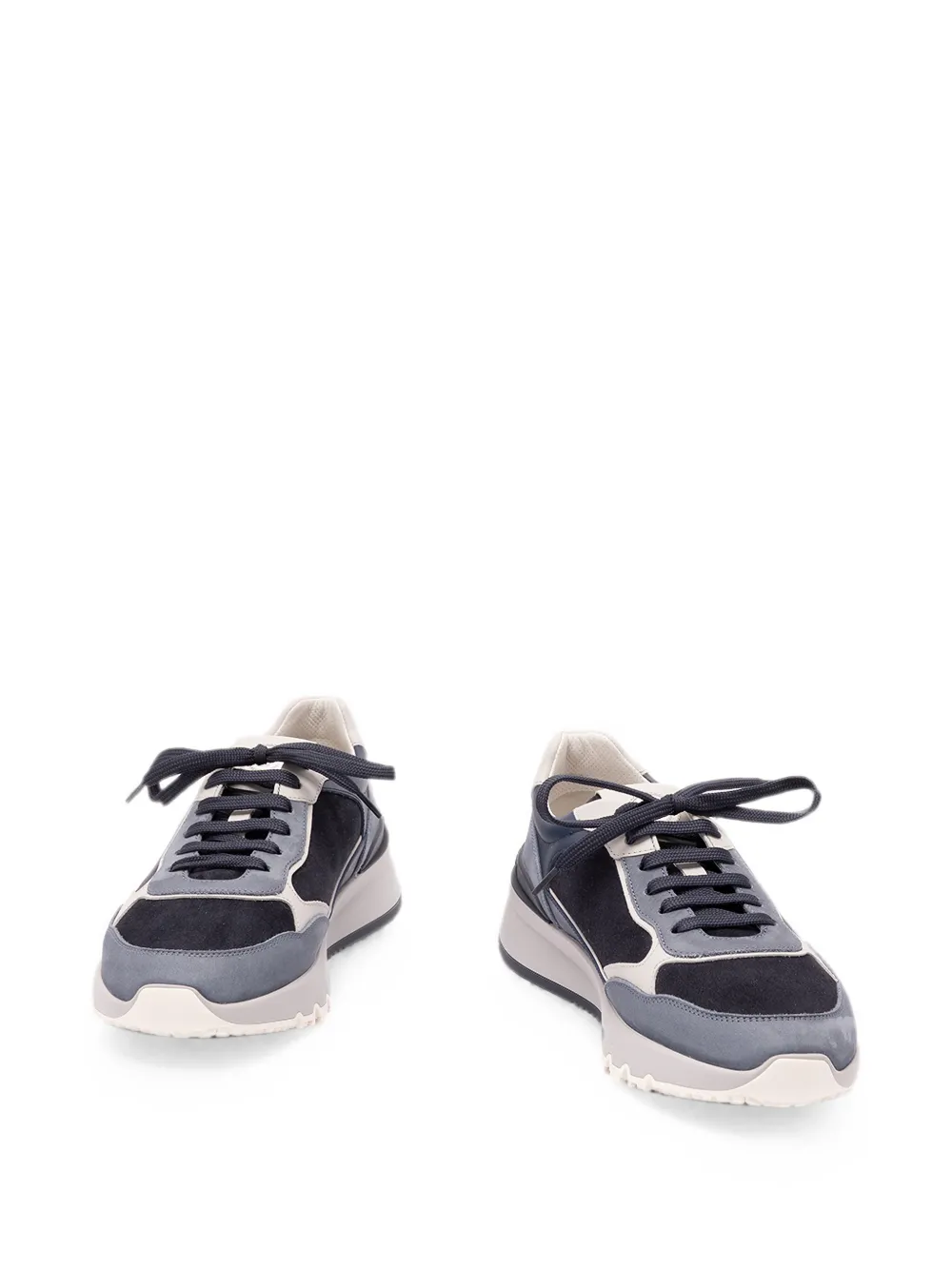 Brunello Cucinelli Leren sneakers met vlakken Blauw