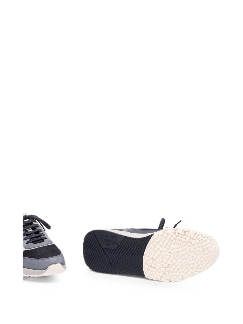 Brunello Cucinelli Leren sneakers met vlakken Blauw