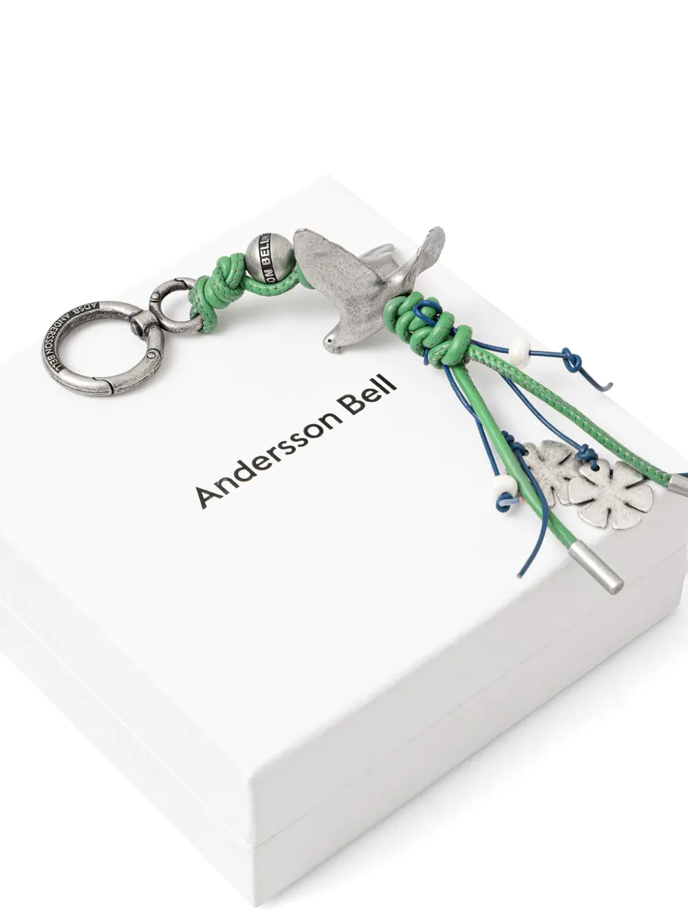 Andersson Bell Lucky Bird sleutelhanger met bloemen-detail Groen