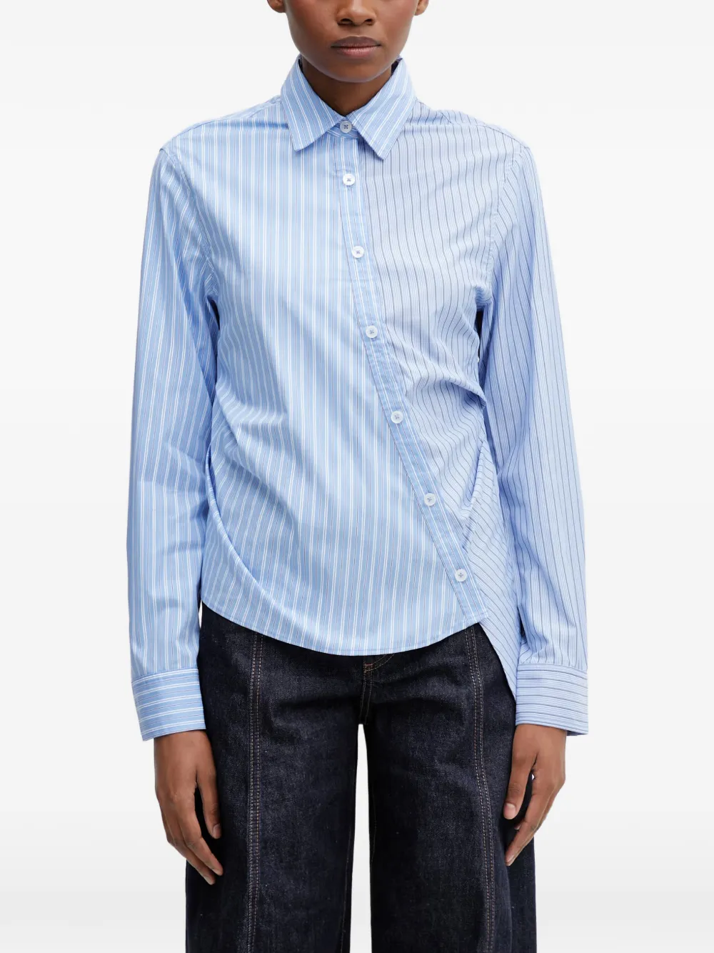 Andersson Bell Breeze asymmetric striped shirt - Blu