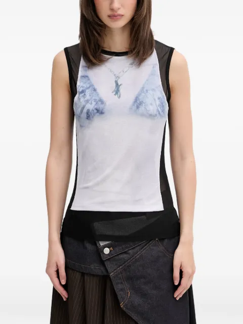 Andersson Bell trompe-l'oeil wet-effect tank top