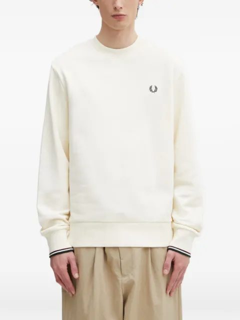 Fred Perry logo-embroidered tipped-cuff sweater