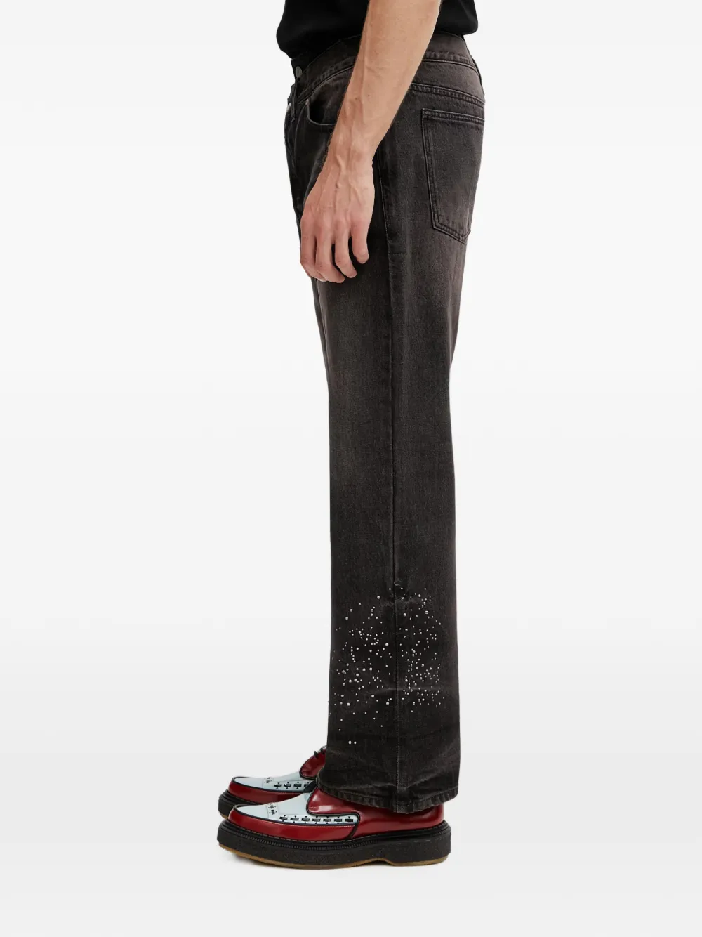 Andersson Bell Jeans met gelaagde taille en studs Zwart