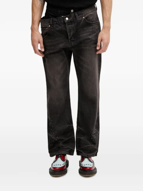 Andersson Bell stud-embellished layered-waist jeans