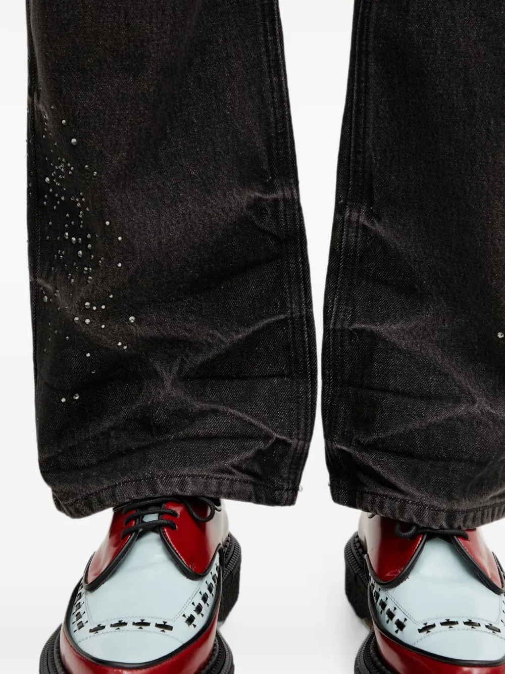 Andersson Bell Jeans met gelaagde taille en studs Zwart