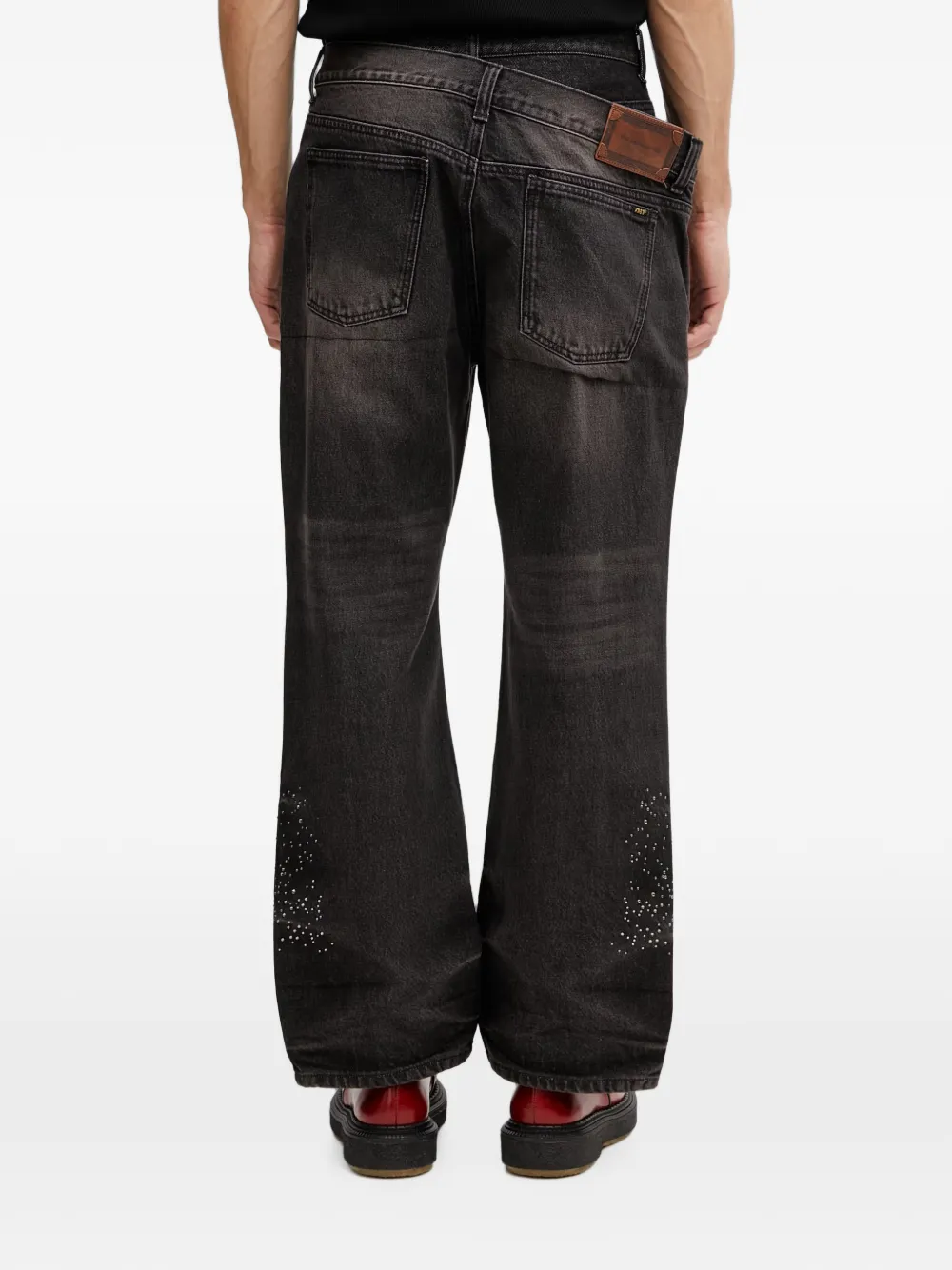 Andersson Bell Jeans met gelaagde taille en studs Zwart
