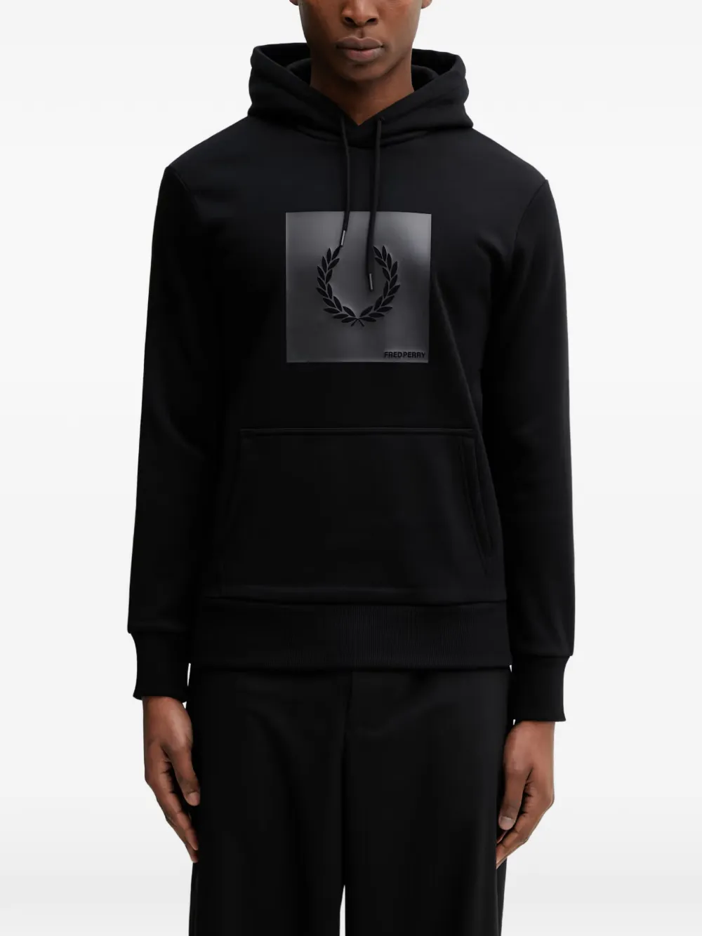 Fred Perry logo-patch hoodie - Nero