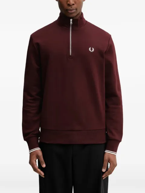Fred Perry half-zip embroidered-logo sweater