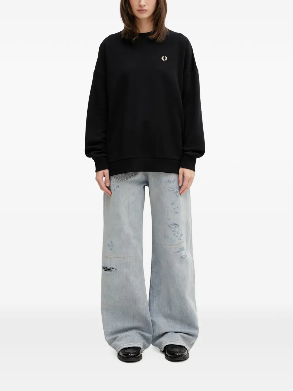 Fred Perry logo-embroidered sweatshirt - Nero