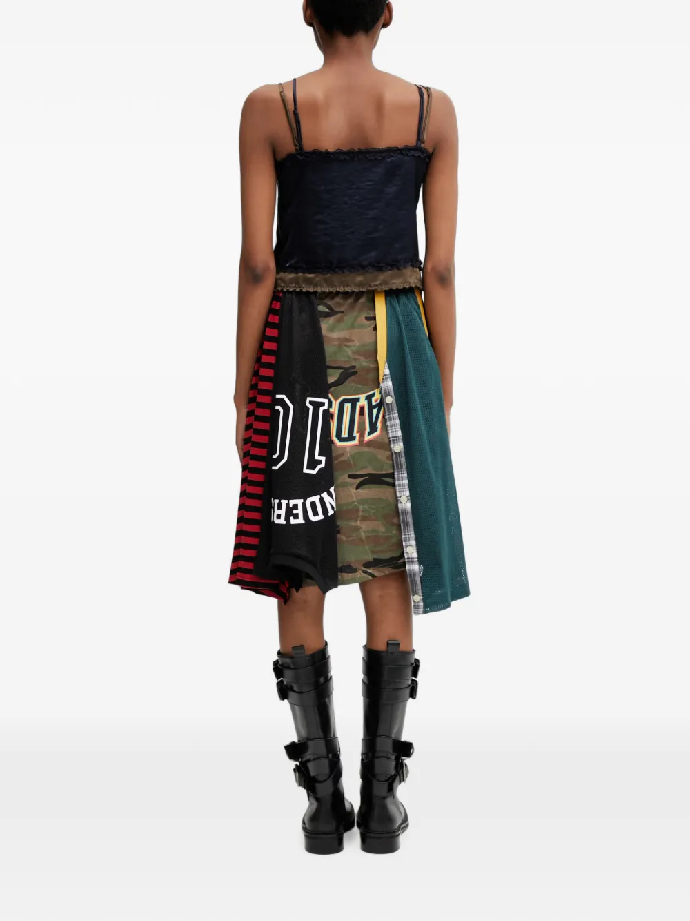 Andersson Bell Midi-jurk met kanten afwerking en patchwork Groen
