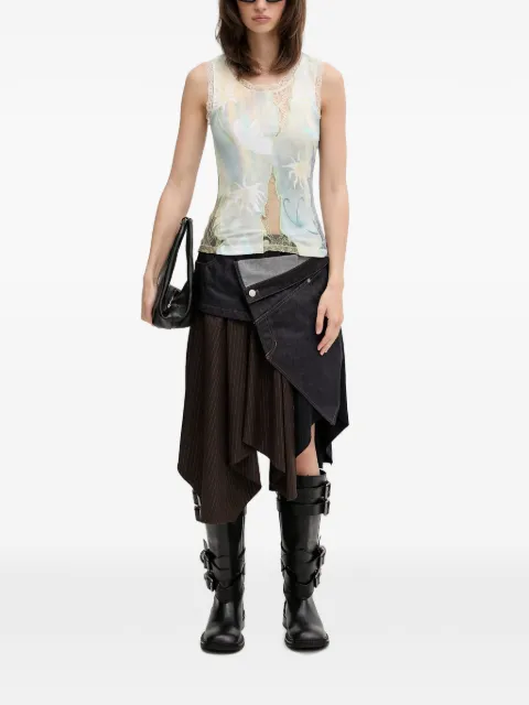 Andersson Bell lace-trim graphic-print top