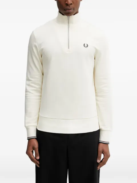 Fred Perry half-zip embroidered-logo sweater