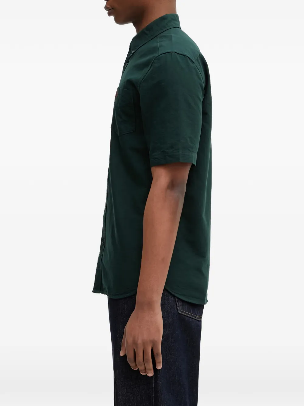 Fred Perry Overhemd met geborduurd logo en korte mouwen Groen