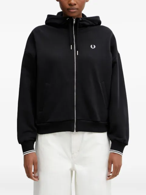 Fred Perry logo-embroidered zip-up hoodie