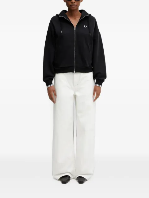 Fred Perry logo-embroidered zip-up hoodie