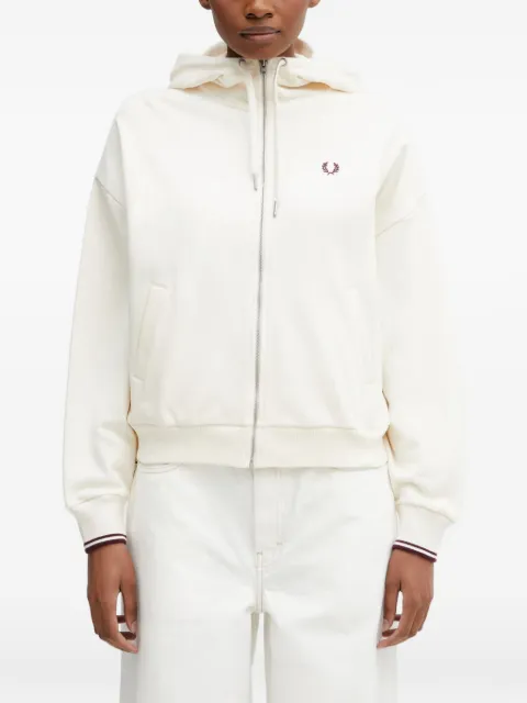 Fred Perry logo-embroidered zip-up hoodie