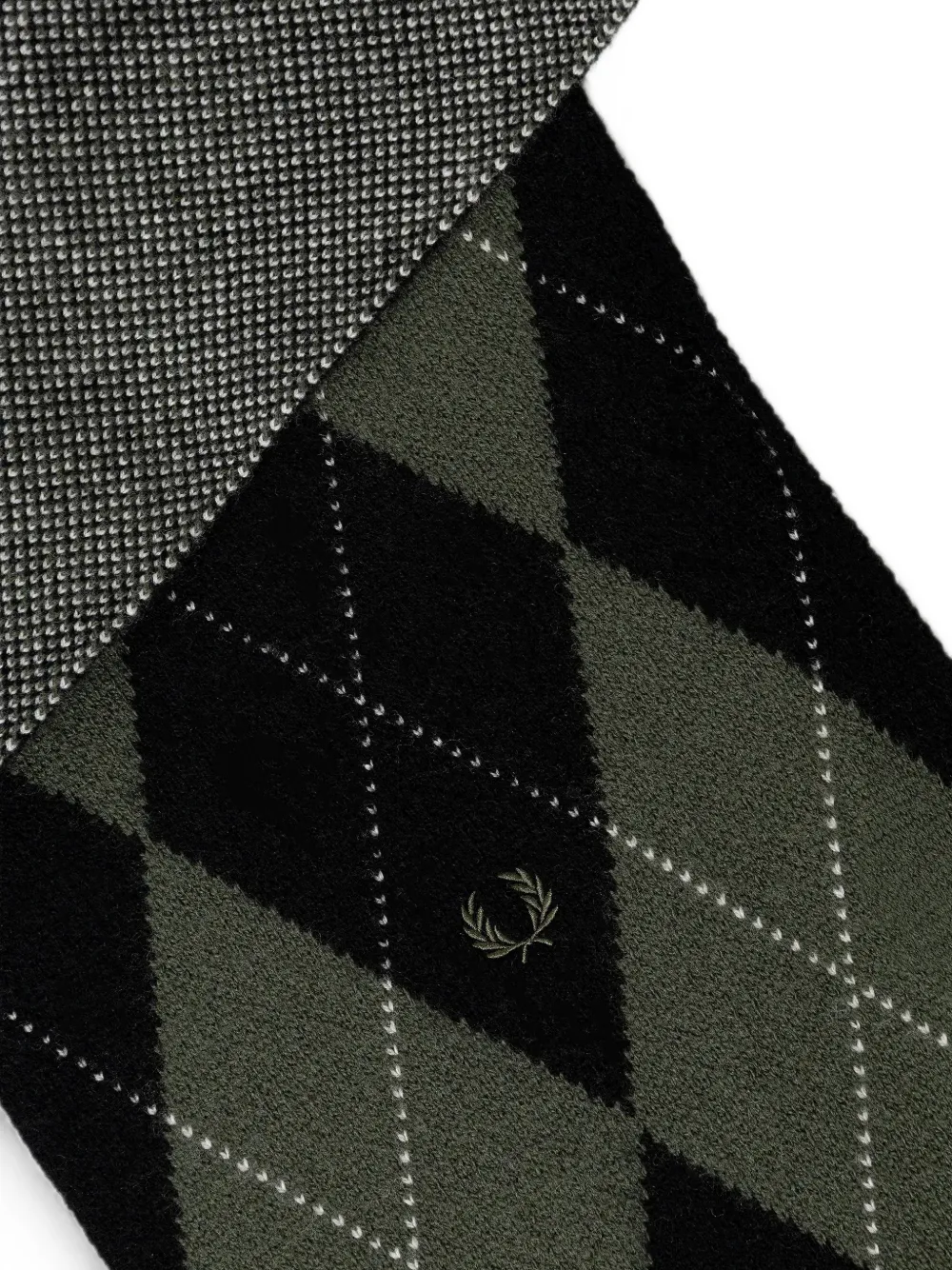 Fred Perry Wollen sjaal met argyle-patroon Zwart