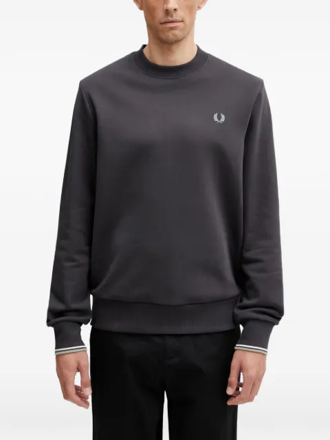 Fred Perry logo-embroidered tipped-cuff sweater