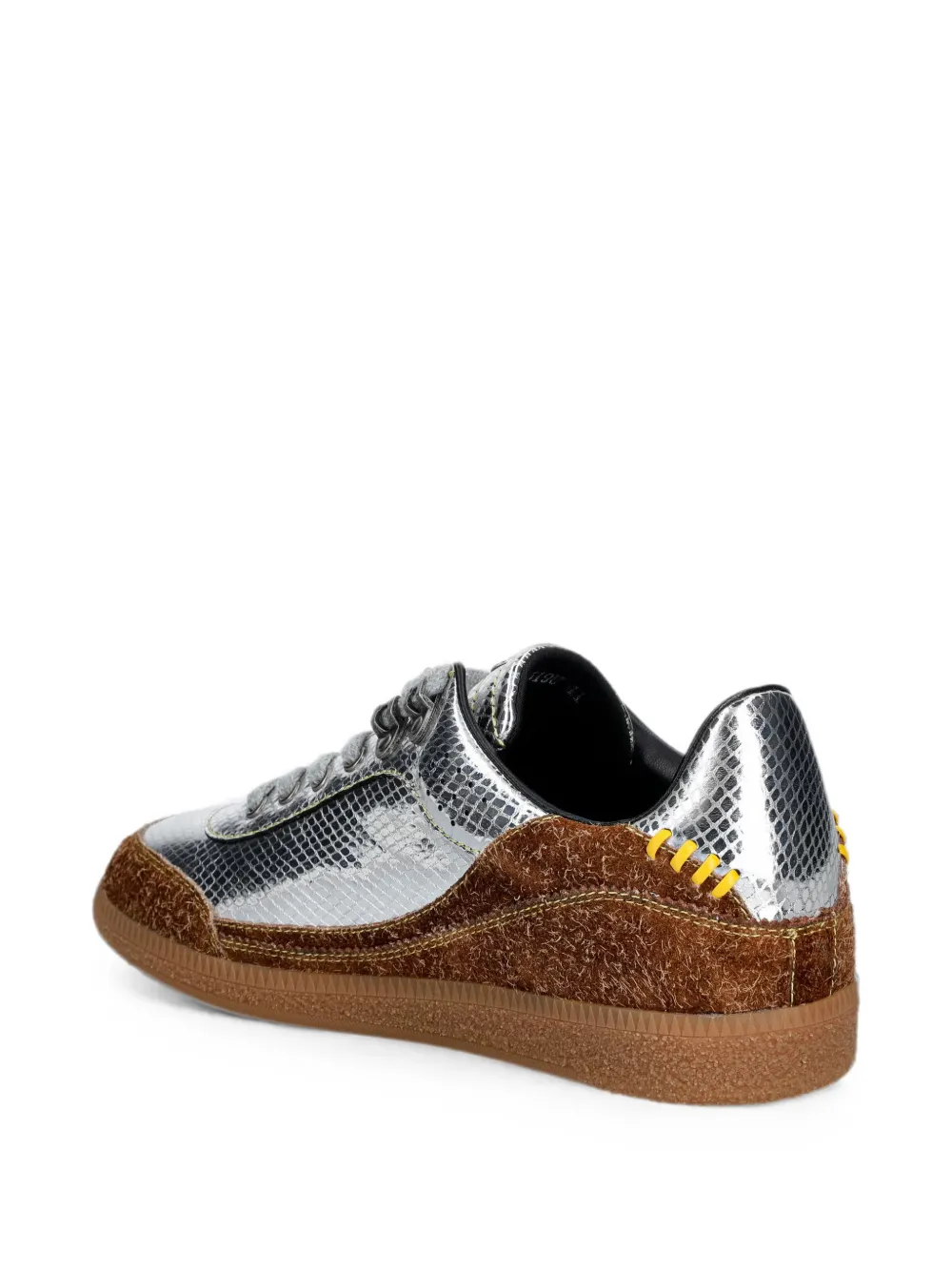 Andersson Bell snakeskin-effect panelled sneakers Zilver