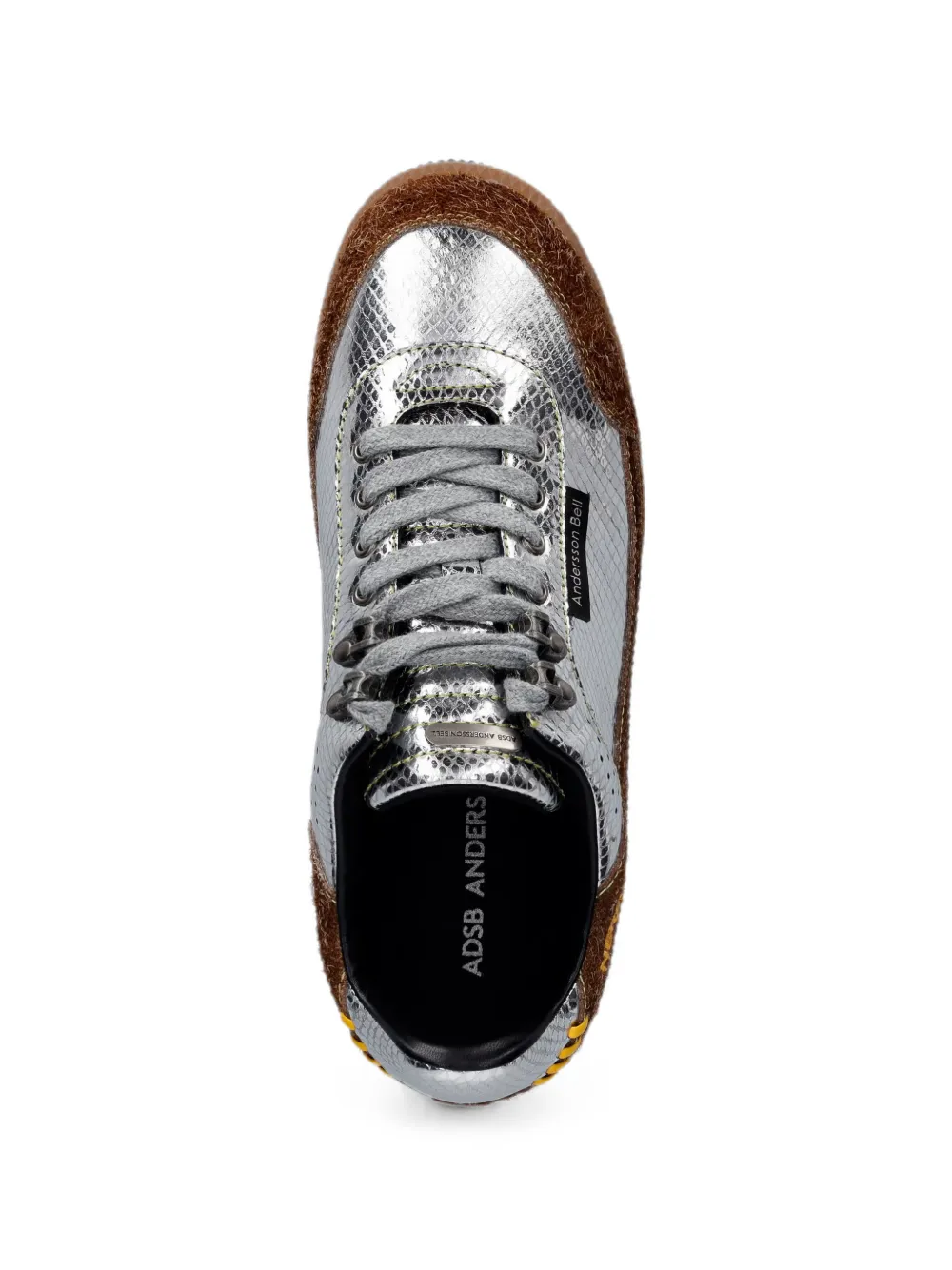 Andersson Bell snakeskin-effect panelled sneakers Zilver