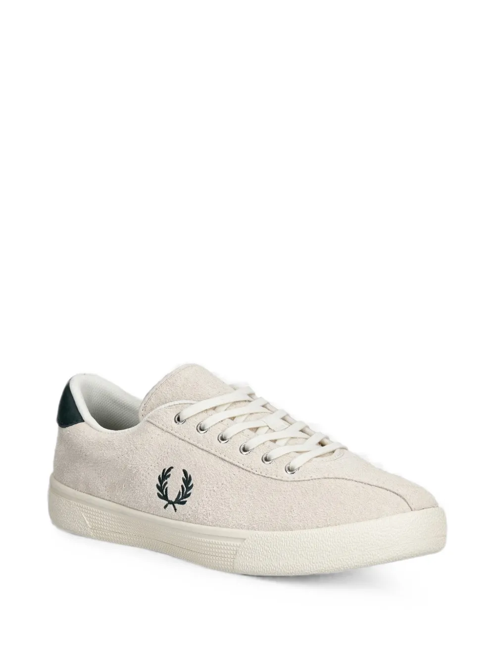 Fred Perry suede logo-embroidered sneakers Beige