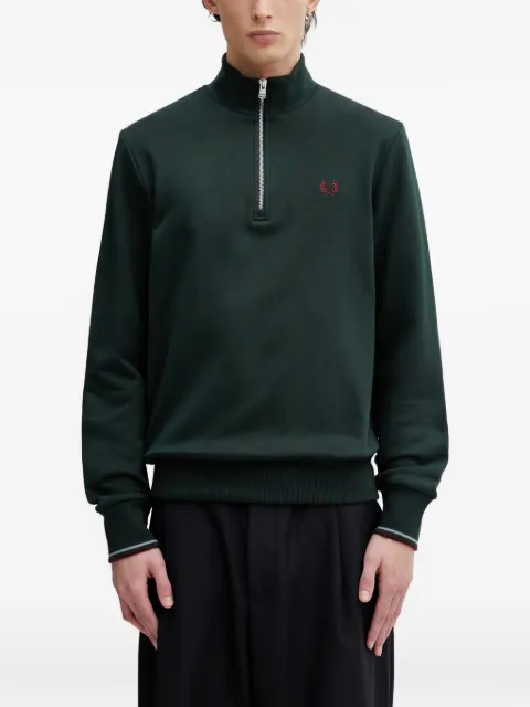 Fred Perry quarter-zip embroidered-logo sweater