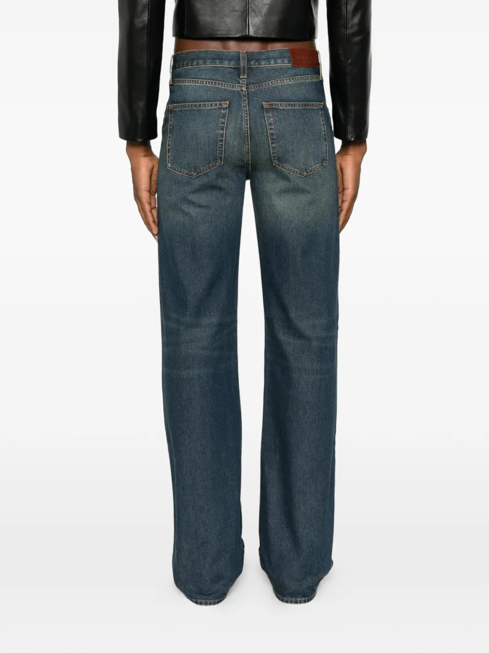 Gucci Horsebit jeans met wijde pijpen Blauw