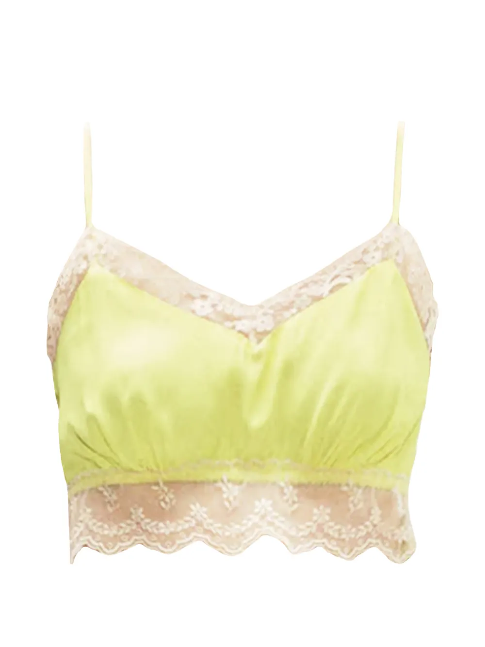Simone Rocha lace-trimmed cropped top - Giallo