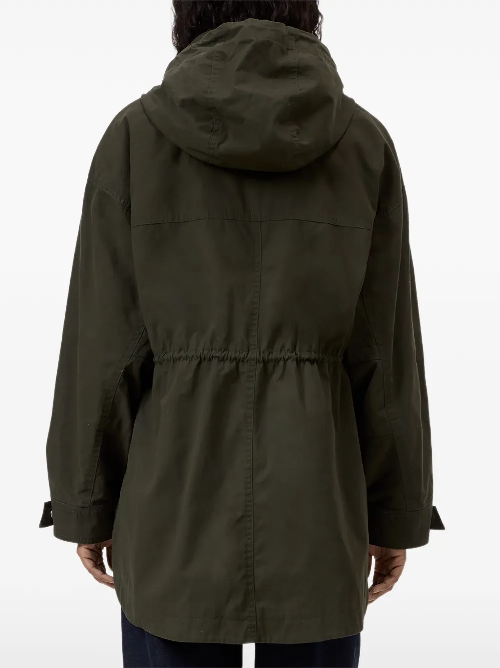 Closed Parka met trekkoord Groen