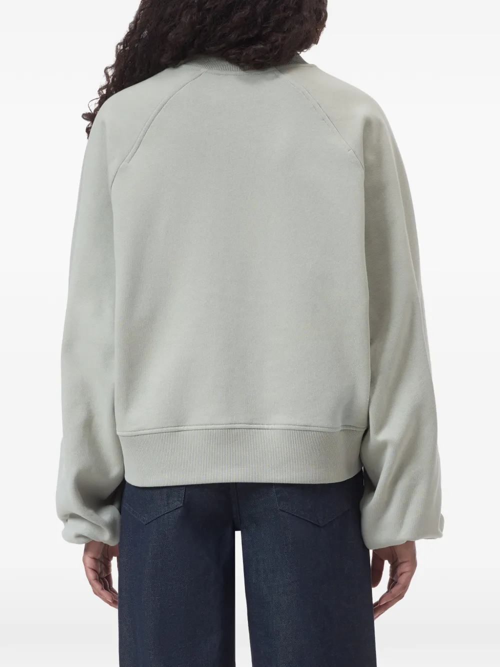 Closed Sweater met geborduurd logo Groen