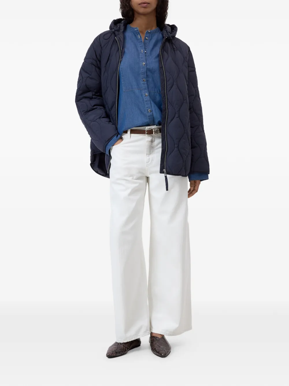 Closed Oversized jack Blauw