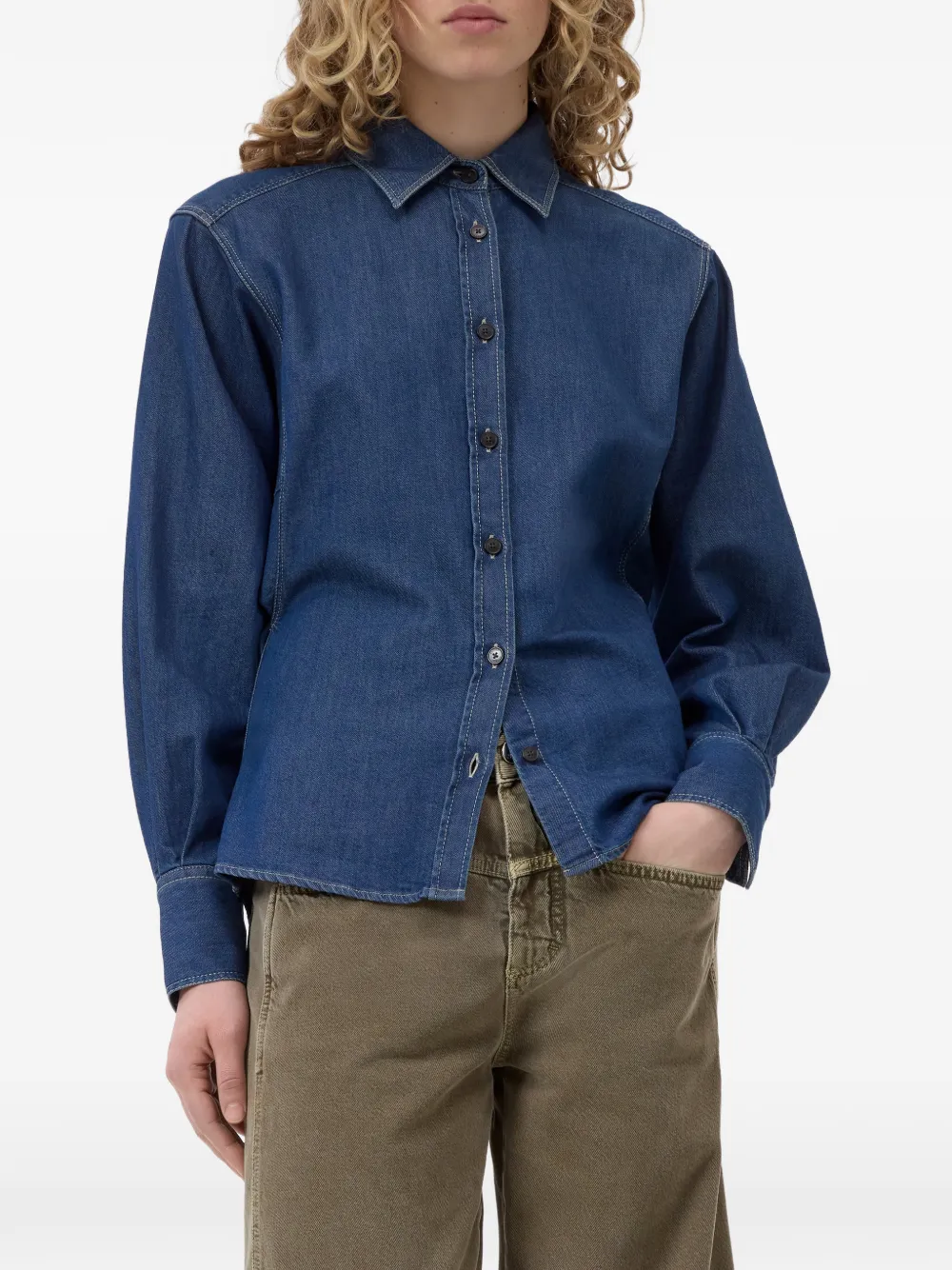 Closed Getailleerd overhemd Blauw