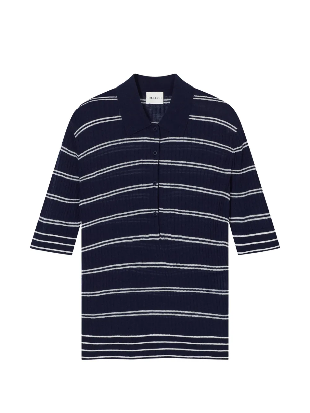 Closed Polo a righe a maniche corte - Blu