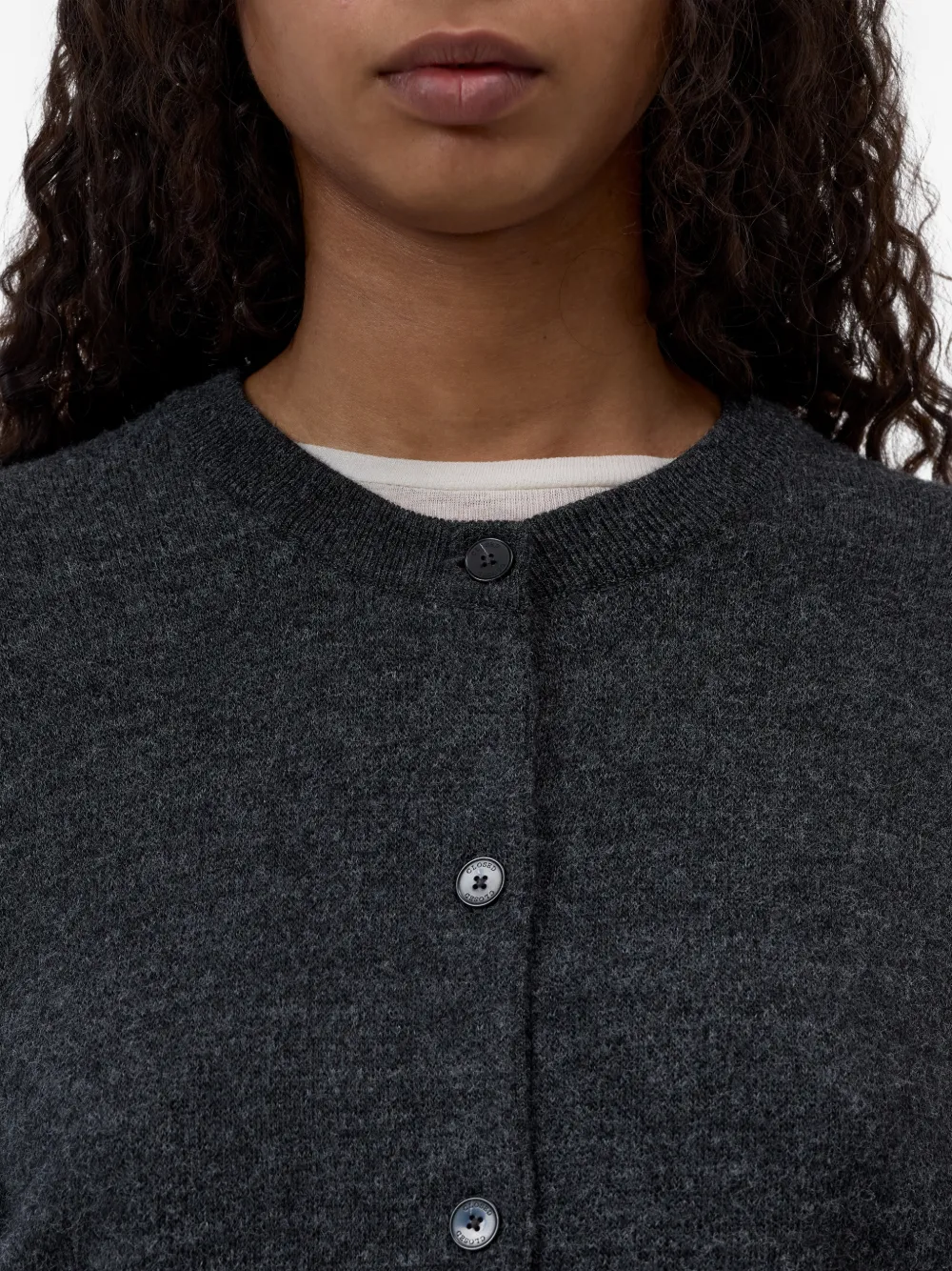 Closed Vest met ronde hals Grijs
